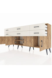 Arges Konsol 2 Raflı 6 Çekmeceli 4 Kapaklı 176x30x83 - S148M003V19A