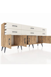 Arges Konsol 2 Raflı 6 Çekmeceli 4 Kapaklı 176x30x83 - S148M003V19A