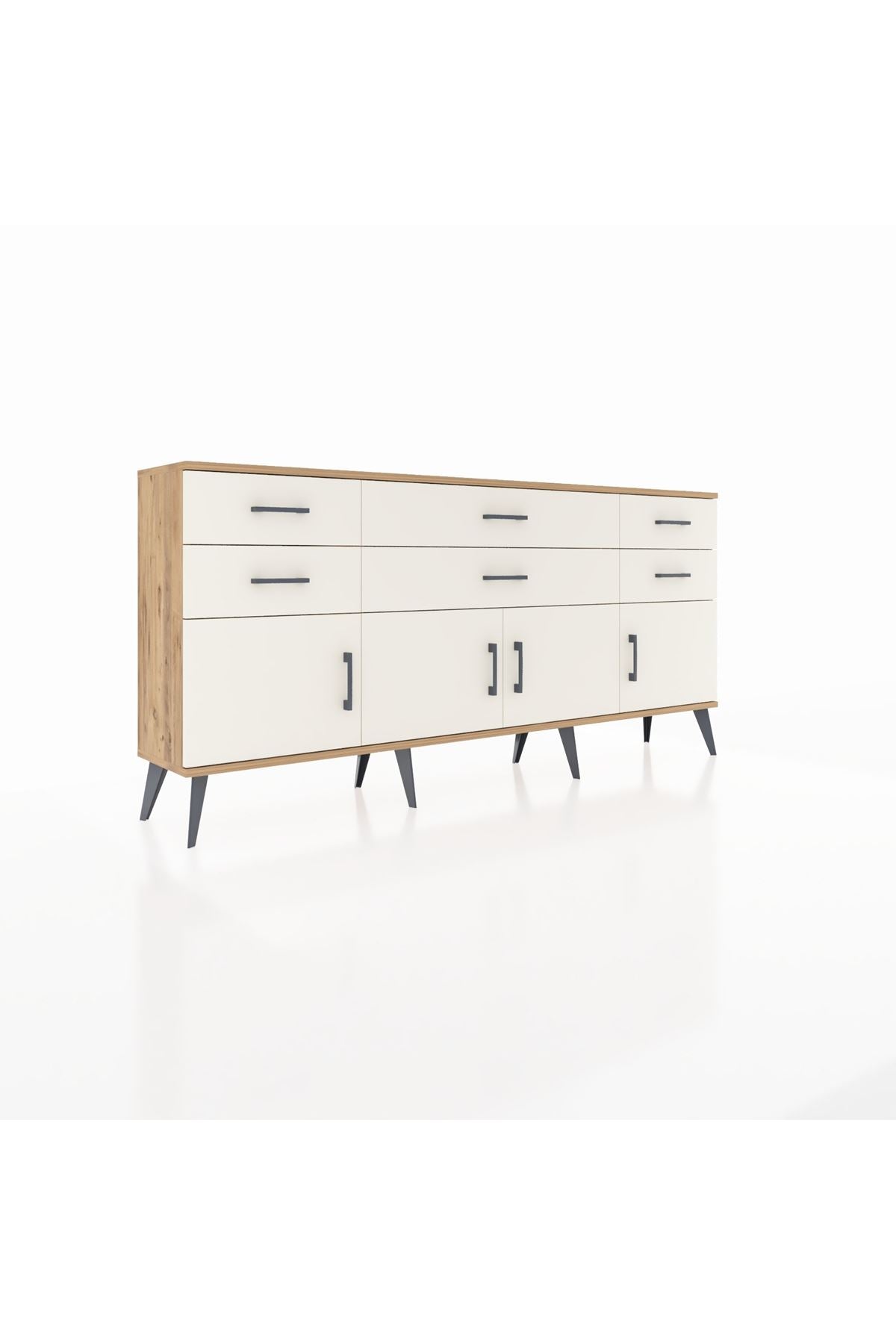 Arges Konsol 2 Raflı 6 Çekmeceli 4 Kapaklı 176x30x83 - S148M003V22A