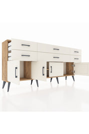 Arges Konsol 2 Raflı 6 Çekmeceli 4 Kapaklı 176x30x83 - S148M003V22A