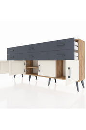 Arges Konsol 2 Raflı 6 Çekmeceli 4 Kapaklı 176x30x83 - S148M003V23A