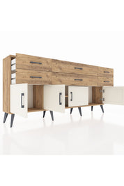 Arges Konsol 2 Raflı 6 Çekmeceli 4 Kapaklı 176x30x83 - S148M003V24A