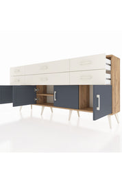 Arges Konsol 2 Raflı 6 Çekmeceli 4 Kapaklı 176x30x83 - S148M003V25A