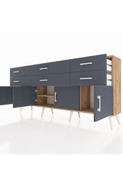 Arges Konsol 2 Raflı 6 Çekmeceli 4 Kapaklı 176x30x83 - S148M003V26A