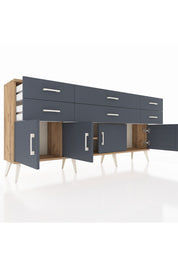 Arges Konsol 2 Raflı 6 Çekmeceli 4 Kapaklı 176x30x83 - S148M003V26A