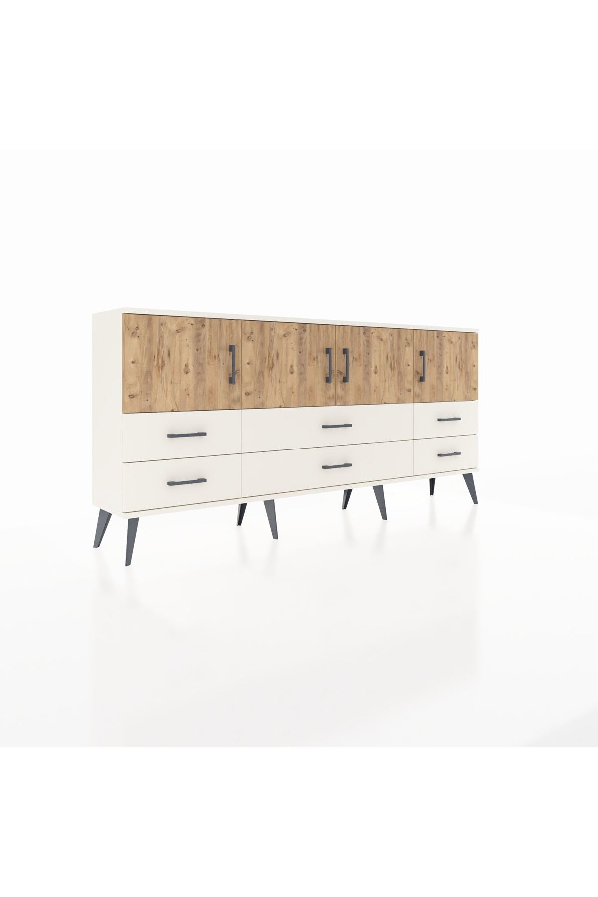 Arges Konsol 3 Raflı 6 Çekmeceli 4 Kapaklı 176x30x83 - S148M004V01A
