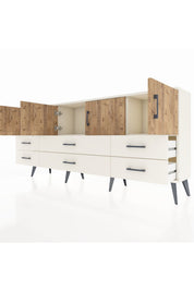 Arges Konsol 3 Raflı 6 Çekmeceli 4 Kapaklı 176x30x83 - S148M004V01A