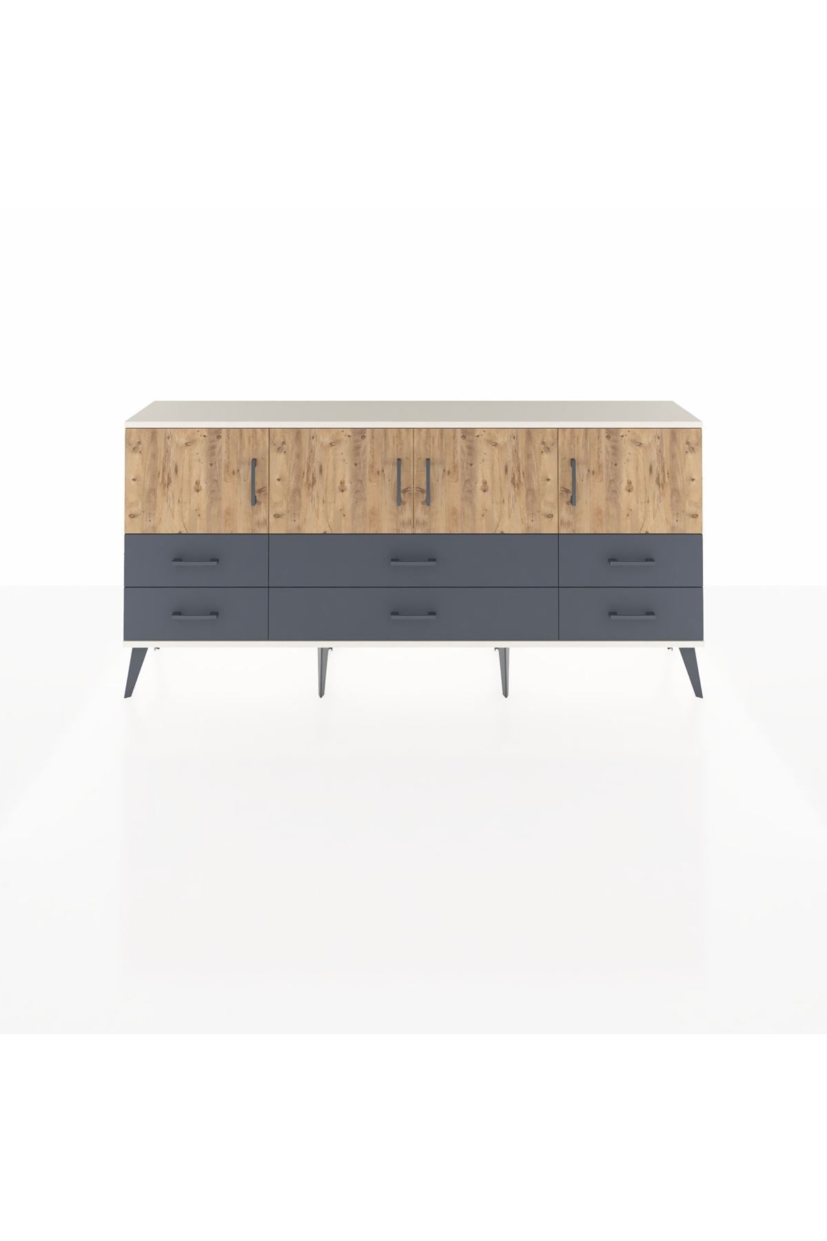 Arges Konsol 3 Raflı 6 Çekmeceli 4 Kapaklı 176x30x83 - S148M004V02A
