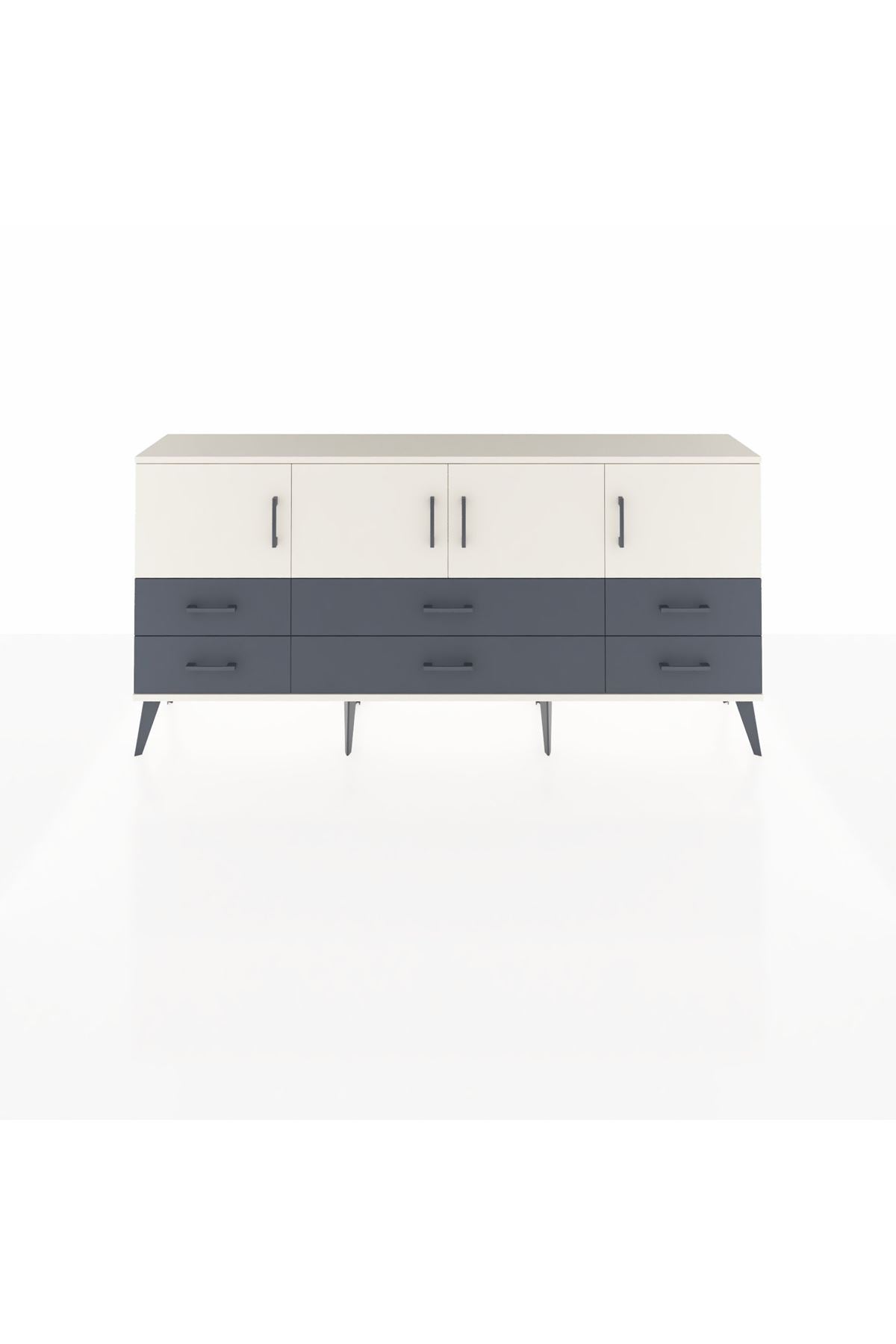 Arges Konsol 3 Raflı 6 Çekmeceli 4 Kapaklı 176x30x83 - S148M004V05A