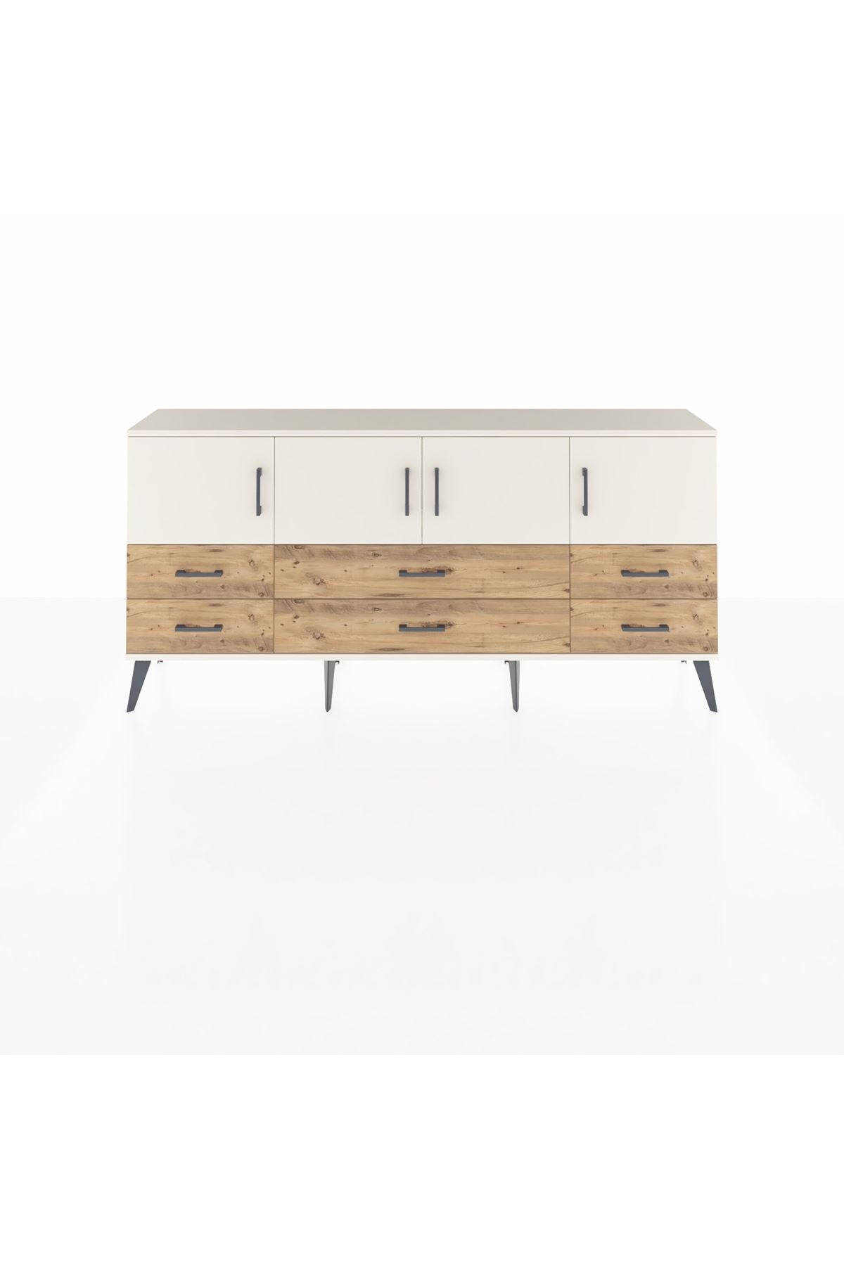 Arges Konsol 3 Raflı 6 Çekmeceli 4 Kapaklı 176x30x83 - S148M004V06A