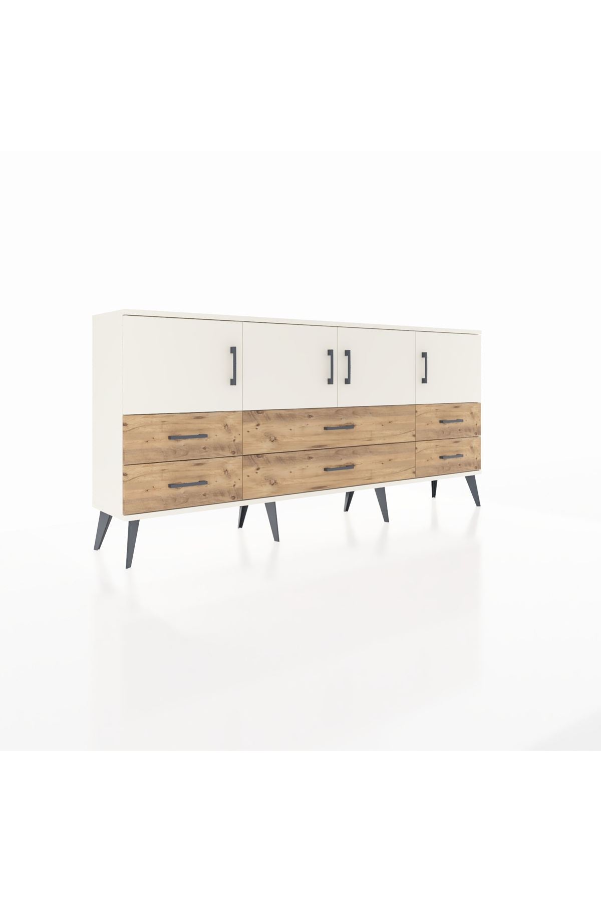 Arges Konsol 3 Raflı 6 Çekmeceli 4 Kapaklı 176x30x83 - S148M004V06A