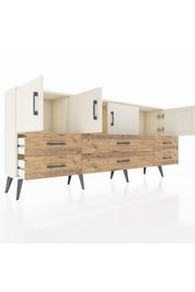 Arges Konsol 3 Raflı 6 Çekmeceli 4 Kapaklı 176x30x83 - S148M004V06A