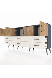 Arges Konsol 3 Raflı 6 Çekmeceli 4 Kapaklı 176x30x83 - S148M004V10A