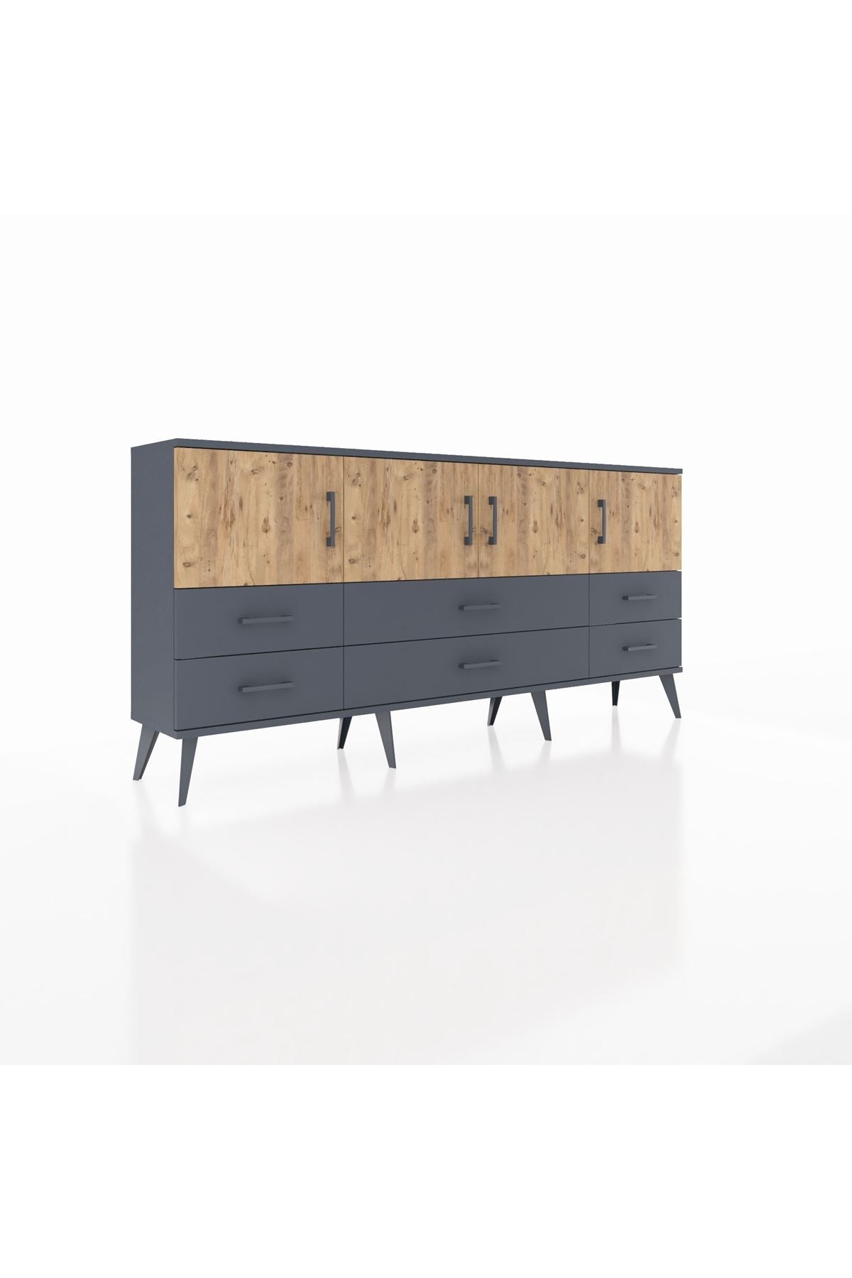 Arges Konsol 3 Raflı 6 Çekmeceli 4 Kapaklı 176x30x83 - S148M004V11A