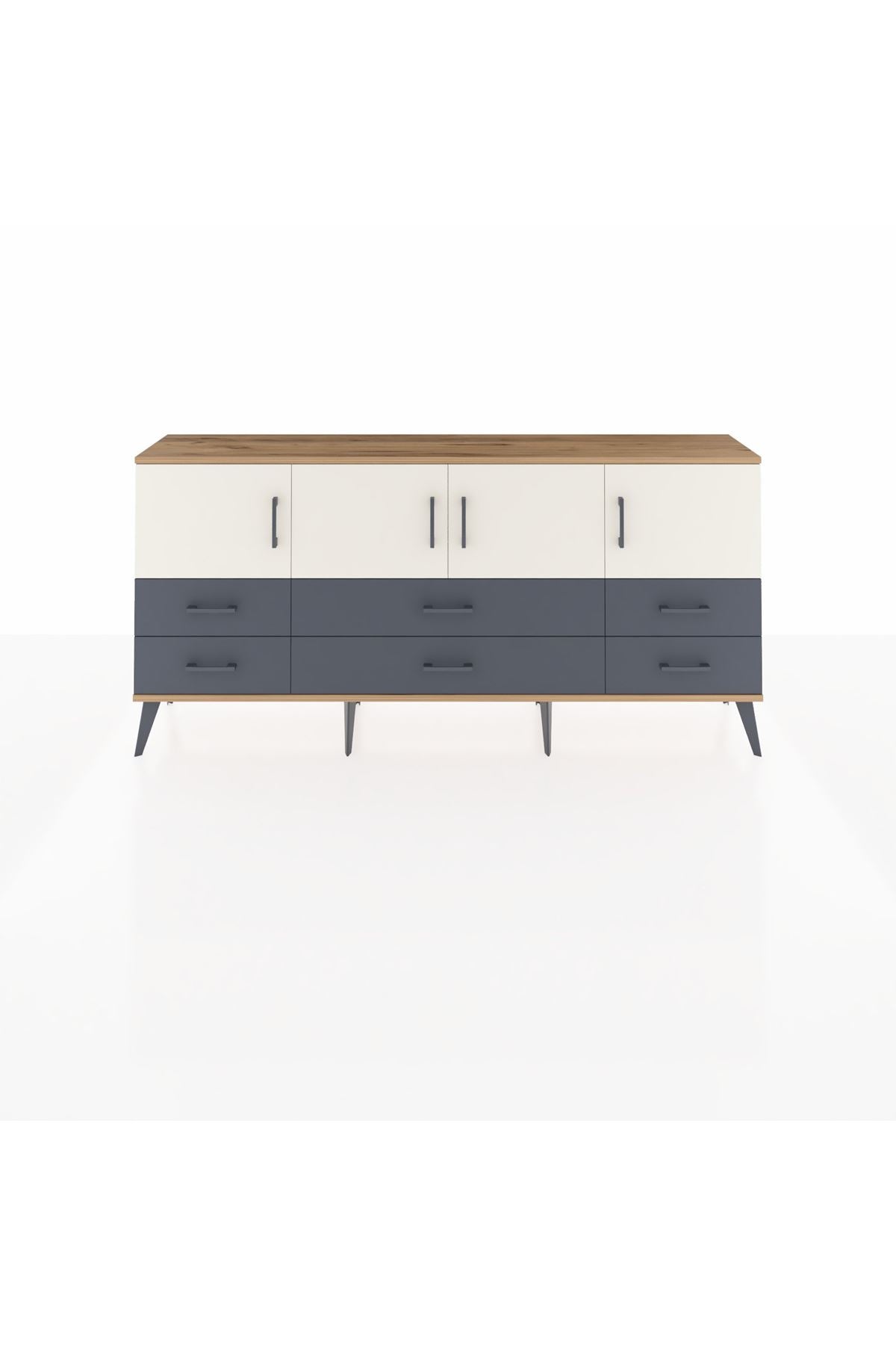 Arges Konsol 3 Raflı 6 Çekmeceli 4 Kapaklı 176x30x83 - S148M004V23A
