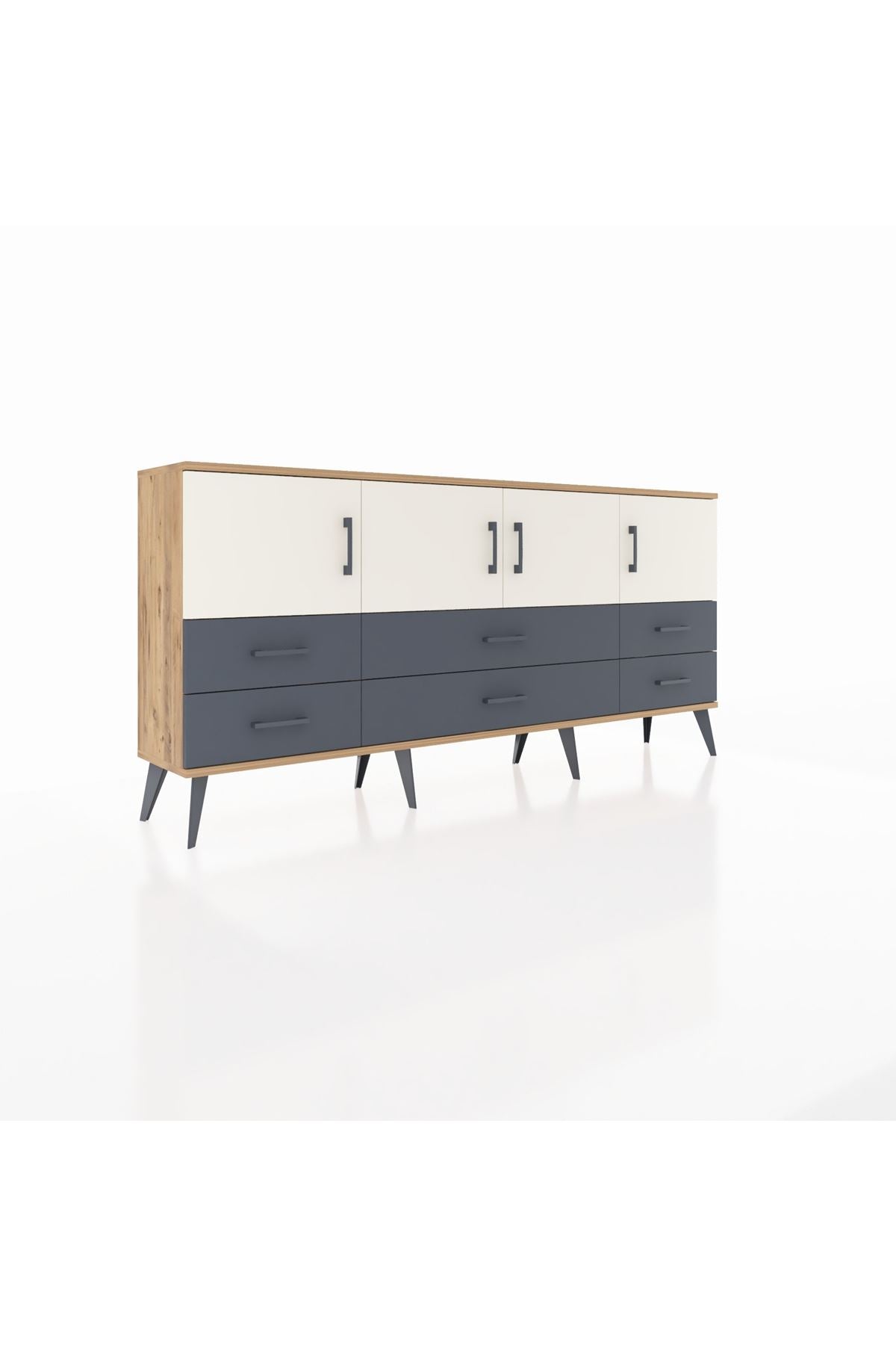Arges Konsol 3 Raflı 6 Çekmeceli 4 Kapaklı 176x30x83 - S148M004V23A