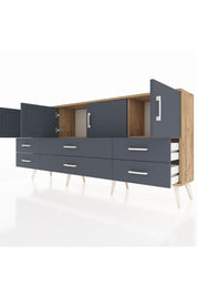 Arges Konsol 3 Raflı 6 Çekmeceli 4 Kapaklı 176x30x83 - S148M004V26A