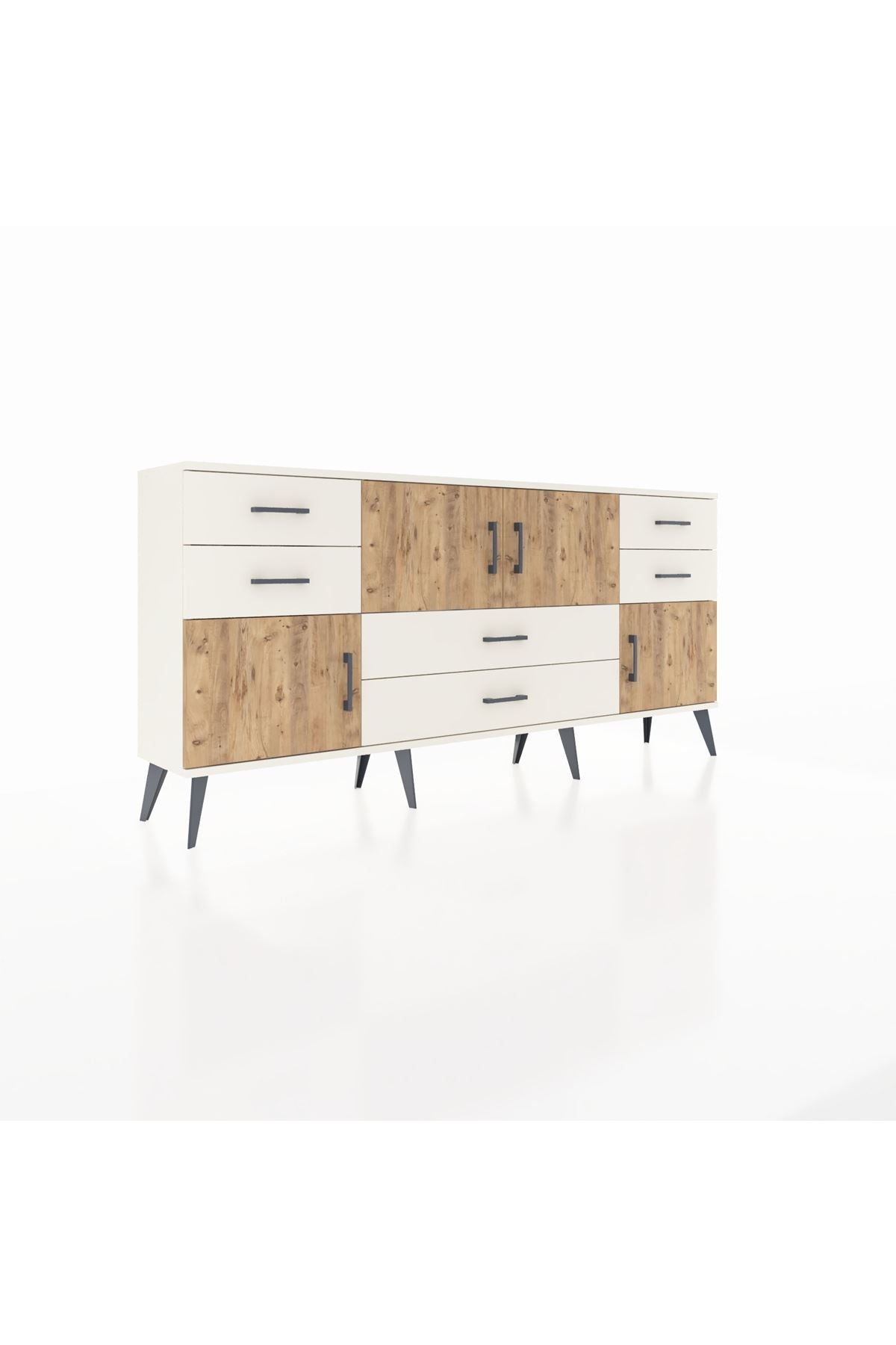 Arges Konsol Tek Raflı 6 Çekmeceli 4 Kapaklı 176x30x83 - S148M005V01A