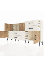 Arges Konsol Tek Raflı 6 Çekmeceli 4 Kapaklı 176x30x83 - S148M005V01A
