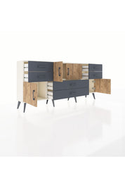 Arges Konsol Tek Raflı 6 Çekmeceli 4 Kapaklı 176x30x83 - S148M005V02A
