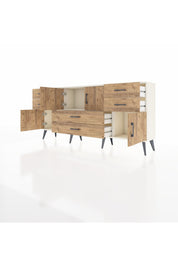 Arges Konsol Tek Raflı 6 Çekmeceli 4 Kapaklı 176x30x83 - S148M005V03A