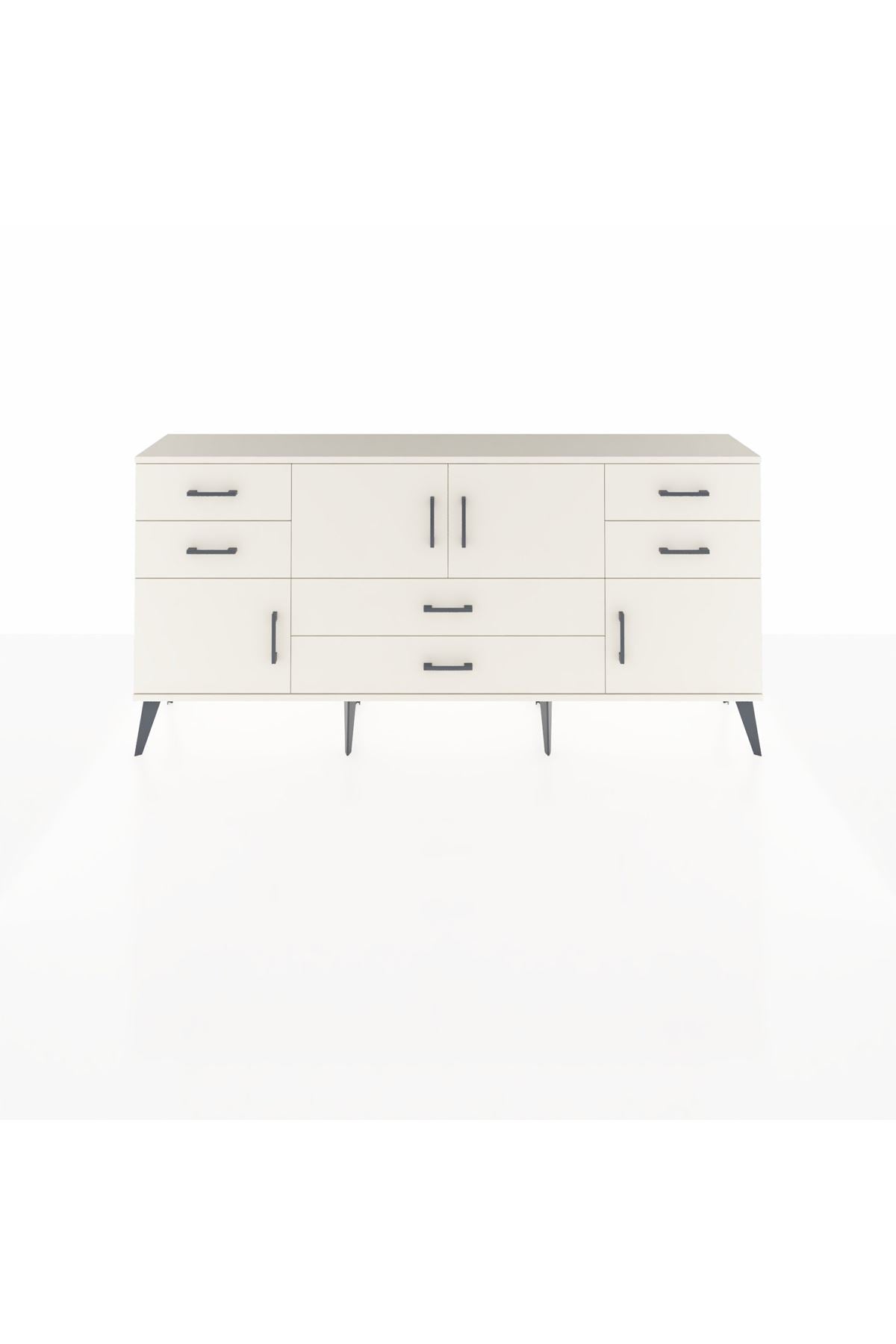 Arges Konsol Tek Raflı 6 Çekmeceli 4 Kapaklı 176x30x83 - S148M005V04A