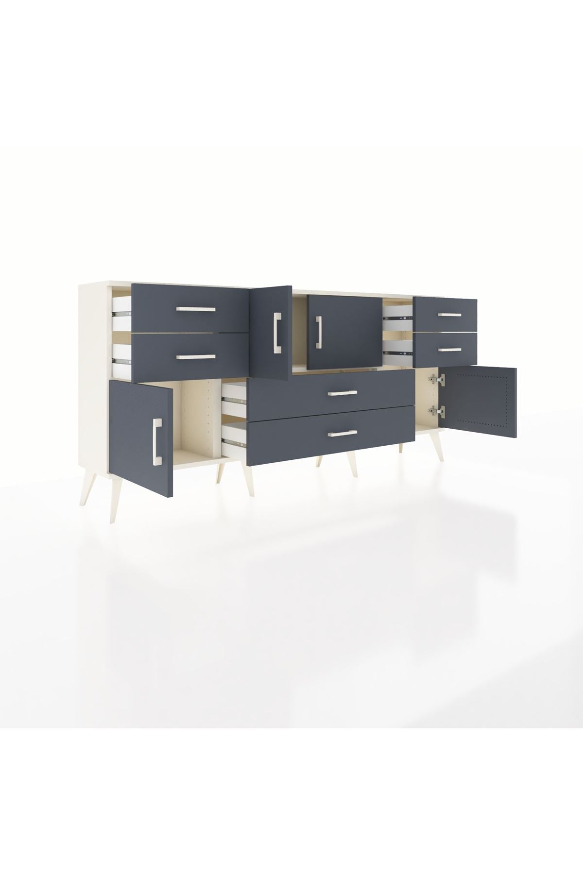 Arges Konsol Tek Raflı 6 Çekmeceli 4 Kapaklı 176x30x83 - S148M005V08A