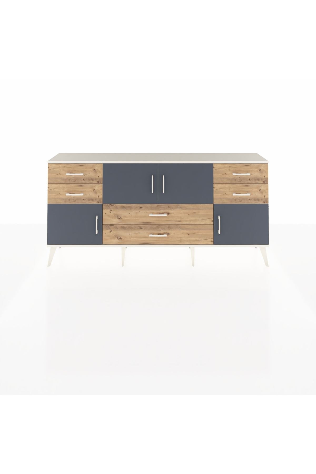 Arges Konsol Tek Raflı 6 Çekmeceli 4 Kapaklı 176x30x83 - S148M005V09A