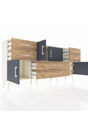 Arges Konsol Tek Raflı 6 Çekmeceli 4 Kapaklı 176x30x83 - S148M005V09A