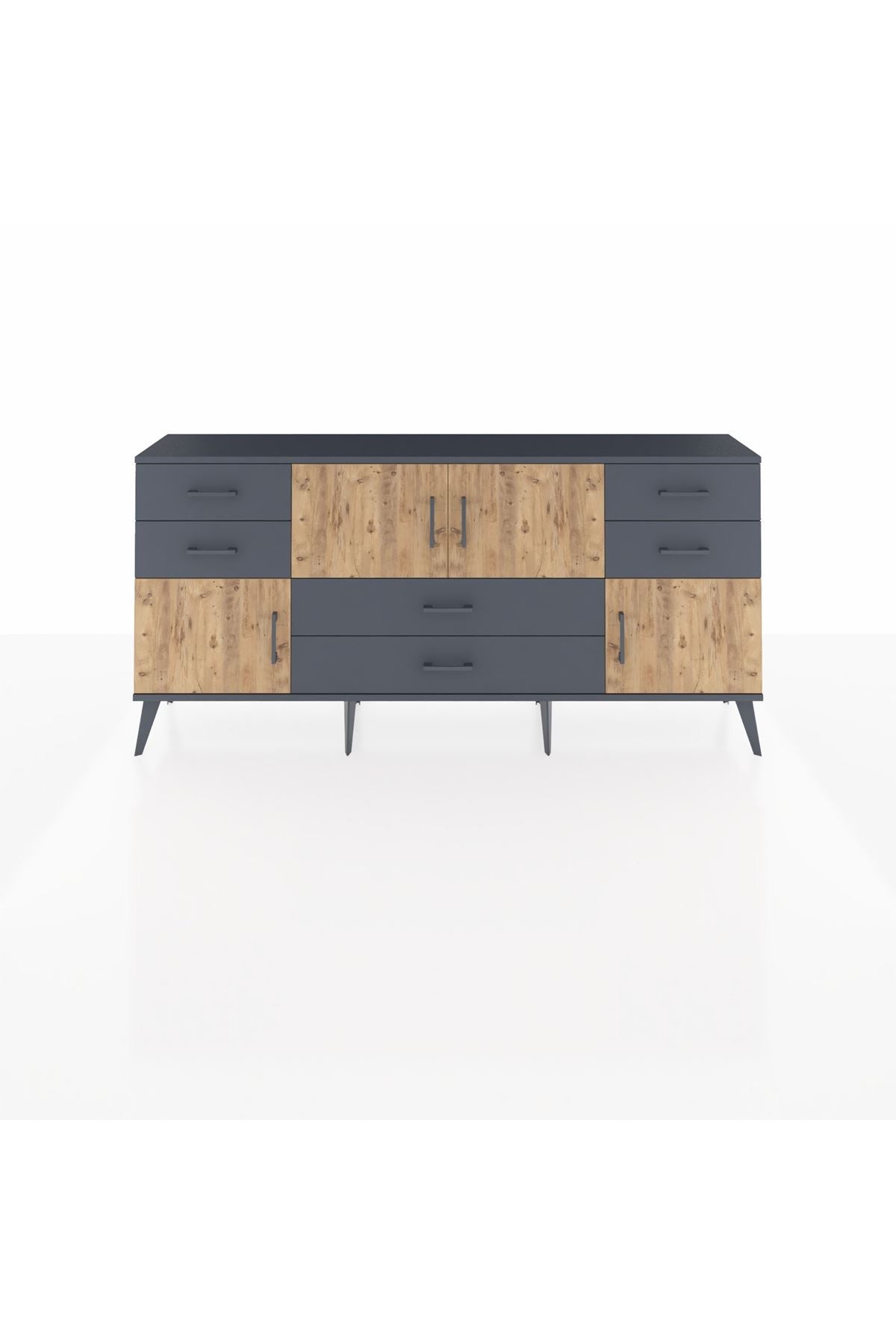 Arges Konsol Tek Raflı 6 Çekmeceli 4 Kapaklı 176x30x83 - S148M005V11A