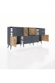 Arges Konsol Tek Raflı 6 Çekmeceli 4 Kapaklı 176x30x83 - S148M005V11A