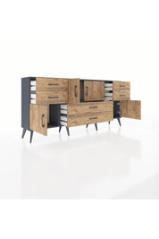 Arges Konsol Tek Raflı 6 Çekmeceli 4 Kapaklı 176x30x83 - S148M005V12A