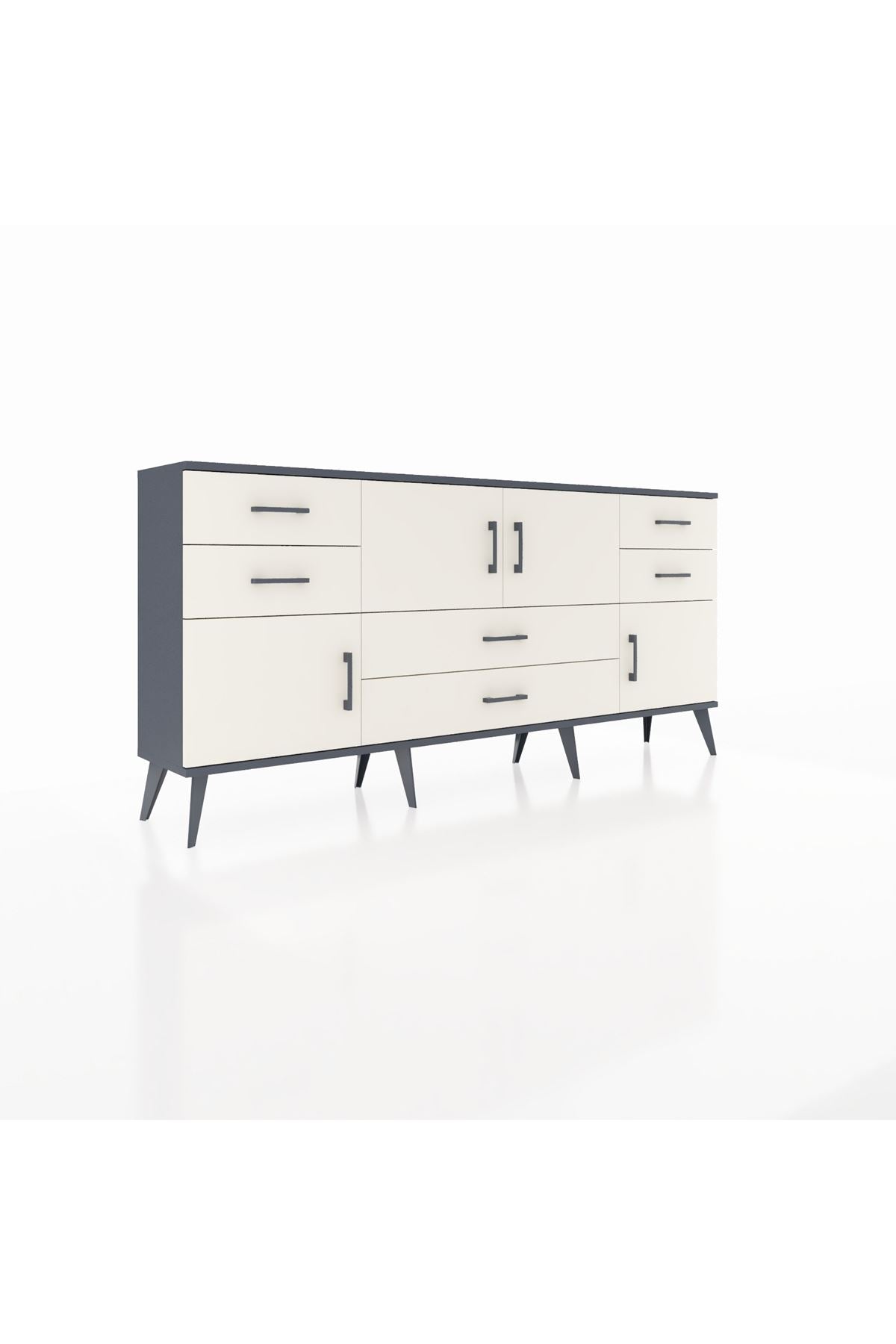 Arges Konsol Tek Raflı 6 Çekmeceli 4 Kapaklı 176x30x83 - S148M005V13A
