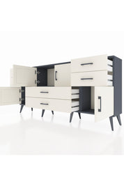 Arges Konsol Tek Raflı 6 Çekmeceli 4 Kapaklı 176x30x83 - S148M005V13A
