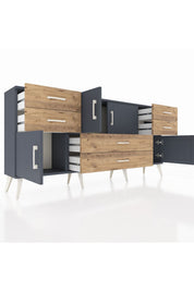 Arges Konsol Tek Raflı 6 Çekmeceli 4 Kapaklı 176x30x83 - S148M005V18A