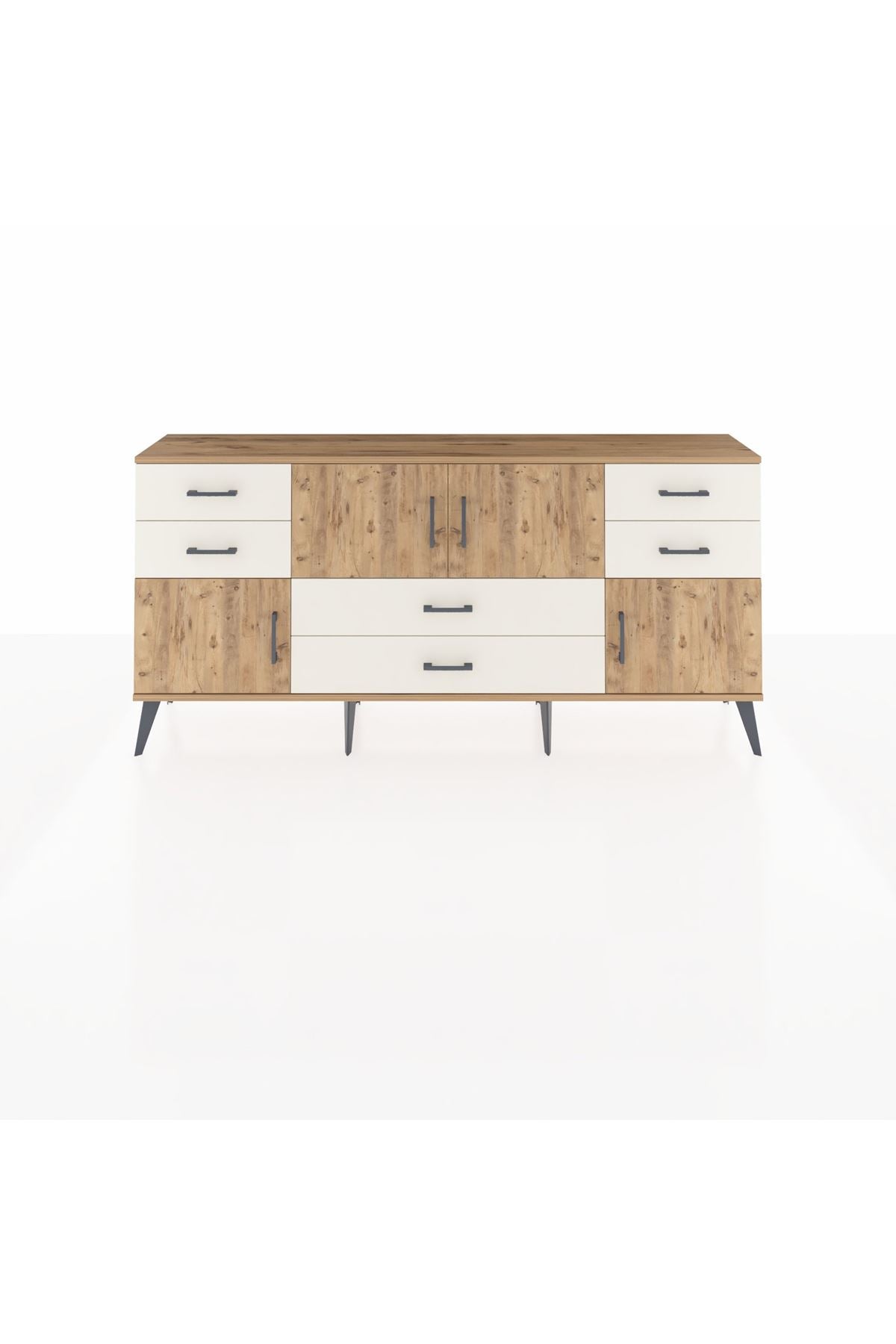 Arges Konsol Tek Raflı 6 Çekmeceli 4 Kapaklı 176x30x83 - S148M005V19A