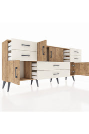 Arges Konsol Tek Raflı 6 Çekmeceli 4 Kapaklı 176x30x83 - S148M005V19A