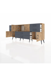Arges Konsol Tek Raflı 6 Çekmeceli 4 Kapaklı 176x30x83 - S148M005V20A