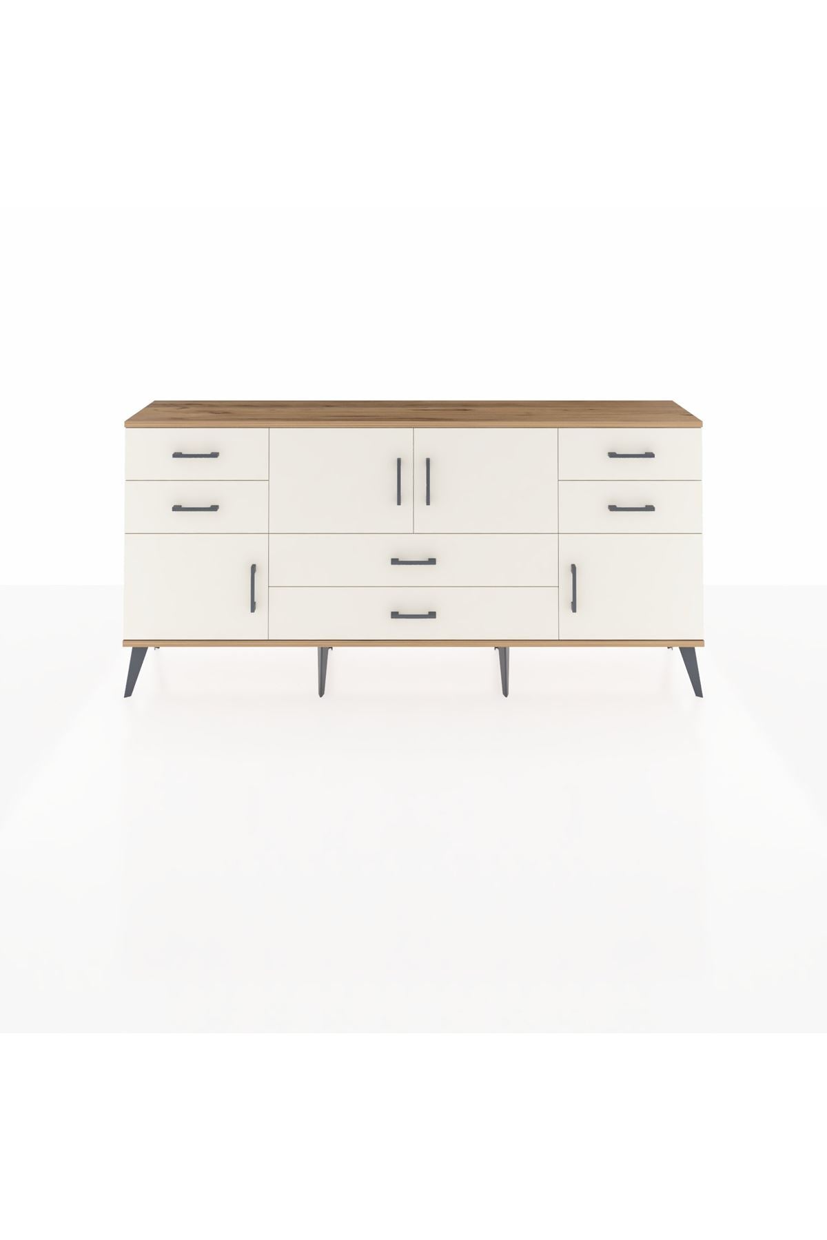 Arges Konsol Tek Raflı 6 Çekmeceli 4 Kapaklı 176x30x83 - S148M005V22A