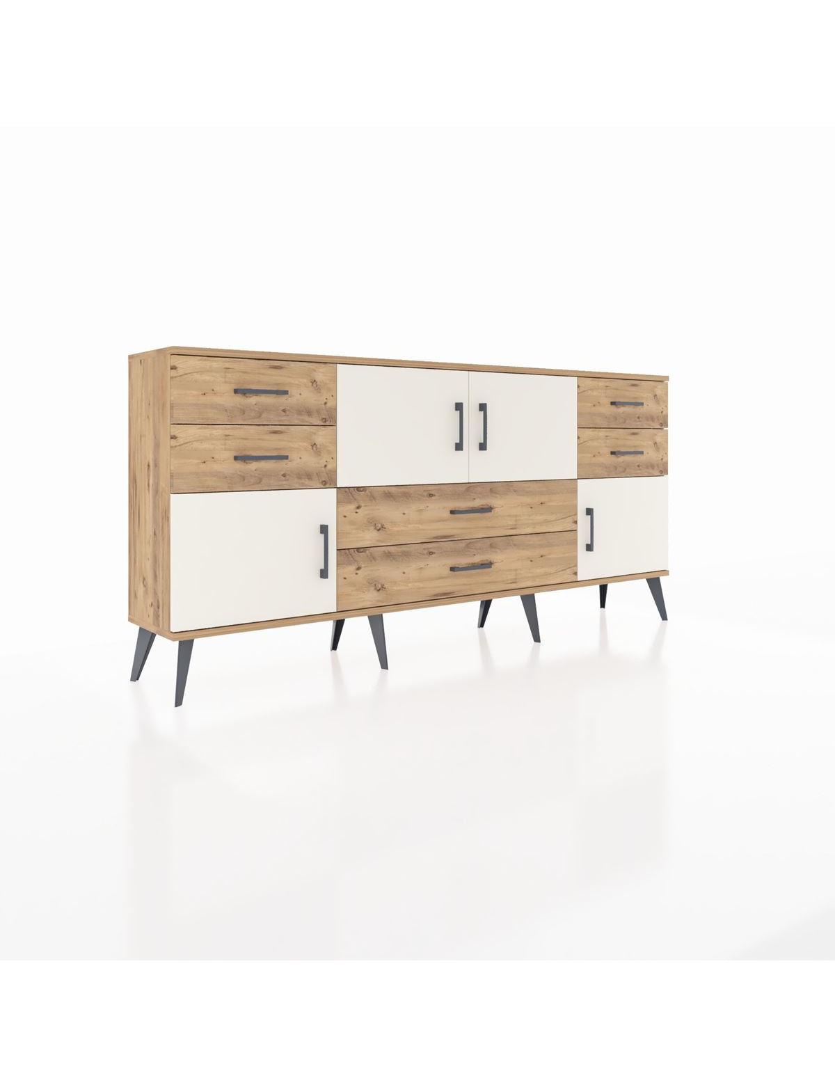 Arges Konsol Tek Raflı 6 Çekmeceli 4 Kapaklı 176x30x83 - S148M005V24A