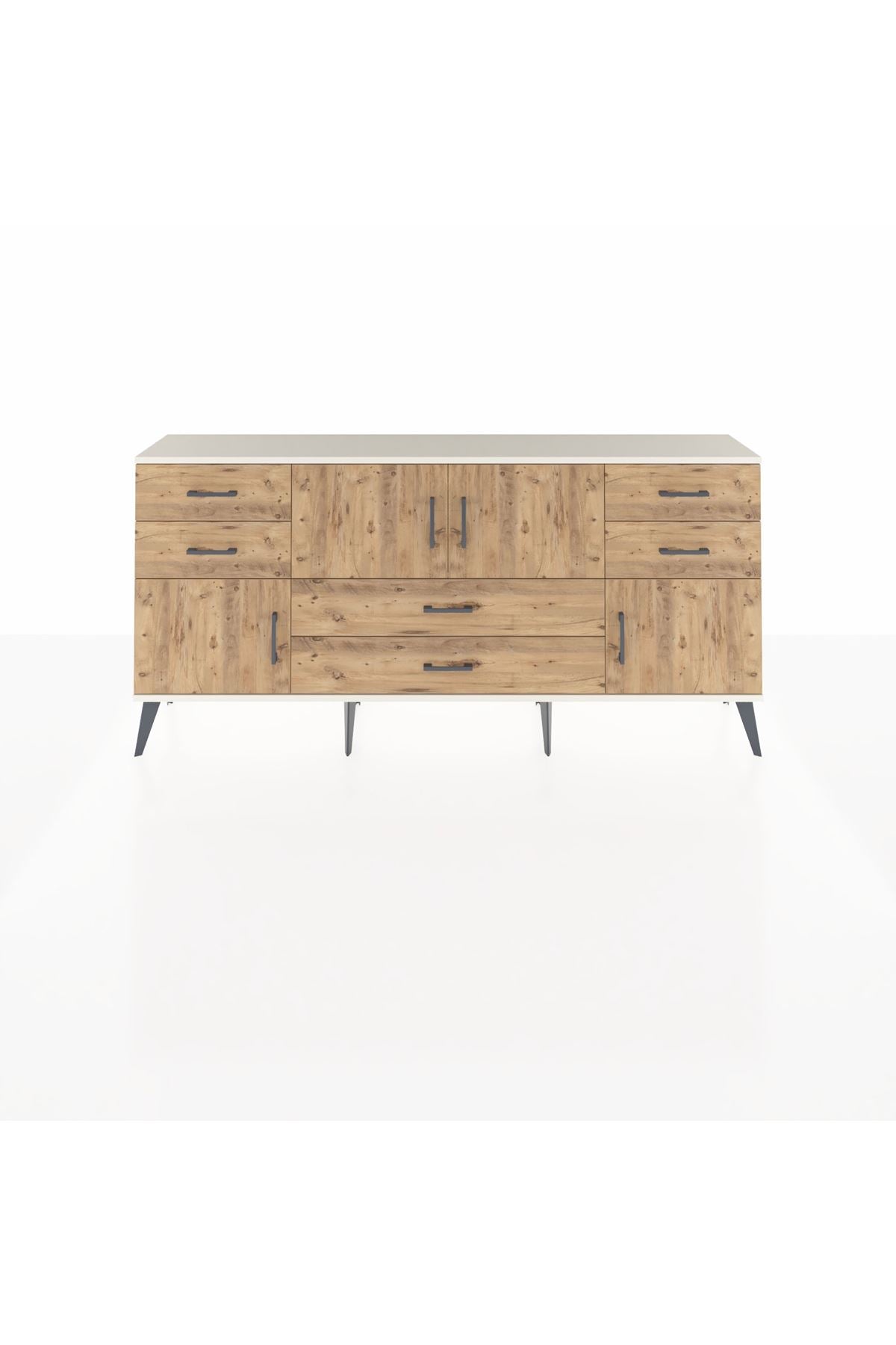 Arges Konsol 3 Raflı 6 Çekmeceli 4 Kapaklı 176x30x83 - S148M006V03A
