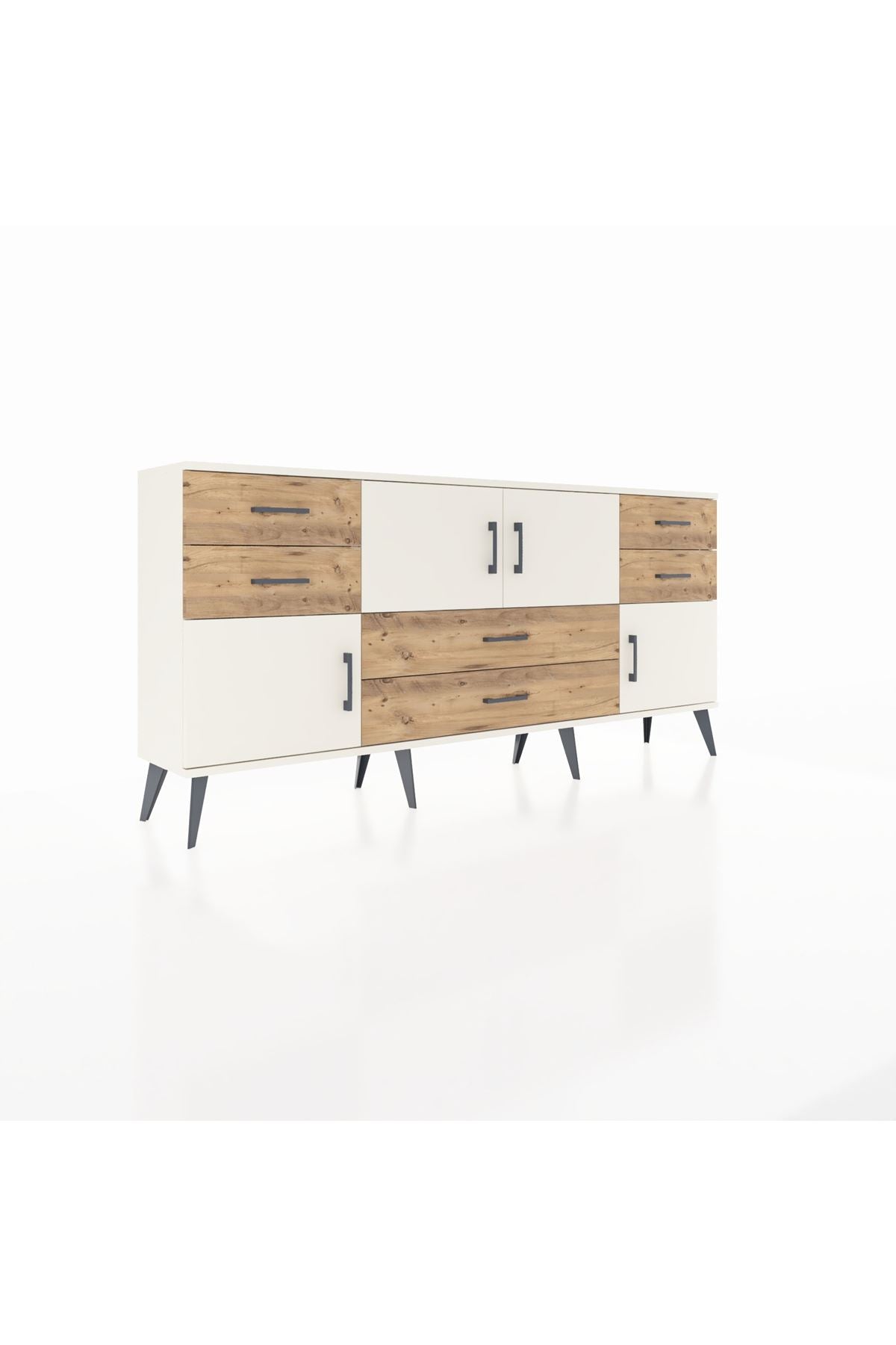 Arges Konsol 3 Raflı 6 Çekmeceli 4 Kapaklı 176x30x83 - S148M006V06A