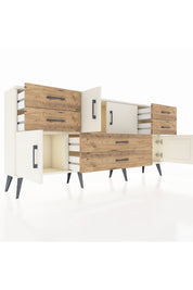 Arges Konsol 3 Raflı 6 Çekmeceli 4 Kapaklı 176x30x83 - S148M006V06A