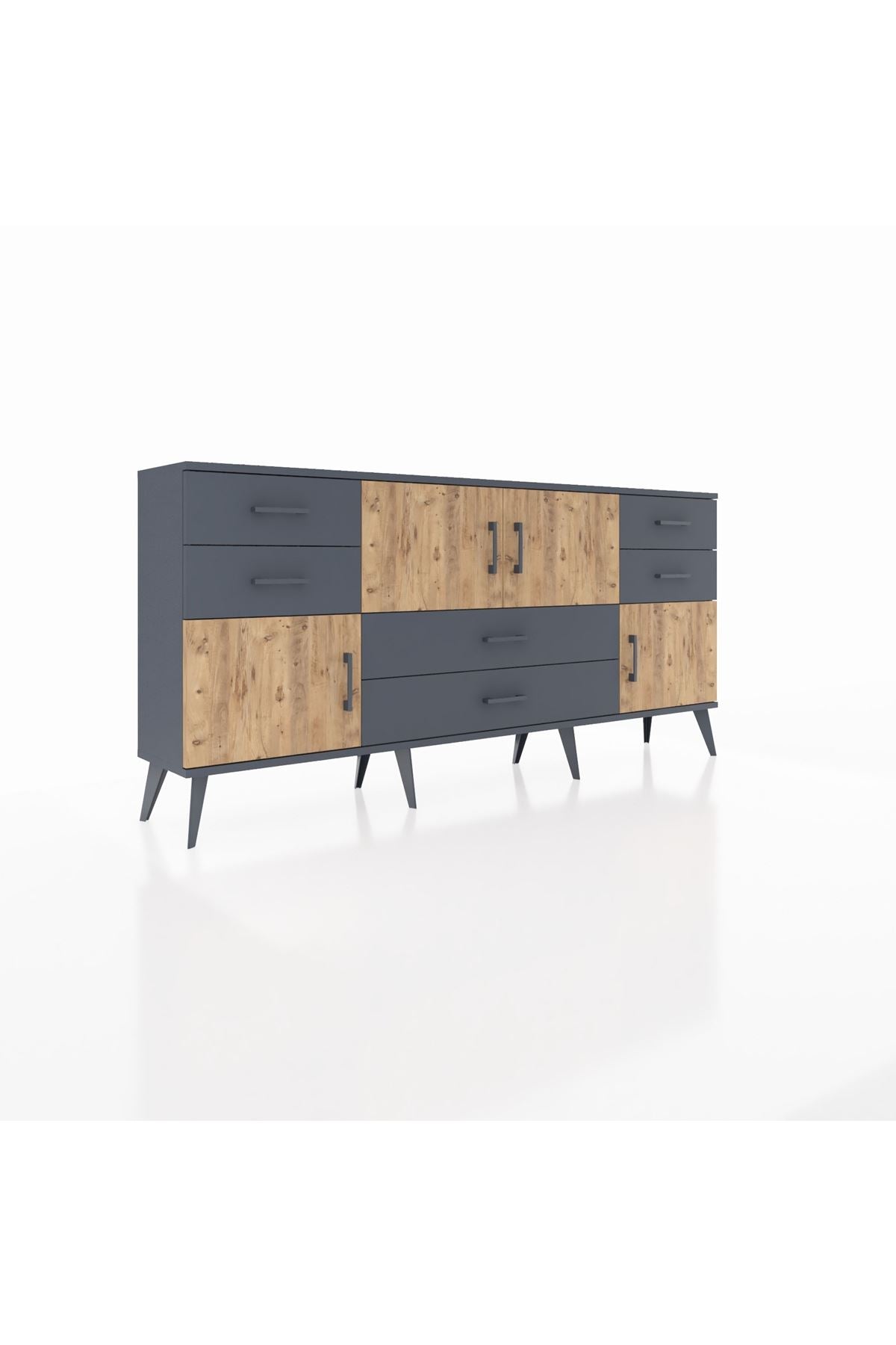 Arges Konsol 3 Raflı 6 Çekmeceli 4 Kapaklı 176x30x83 - S148M006V11A