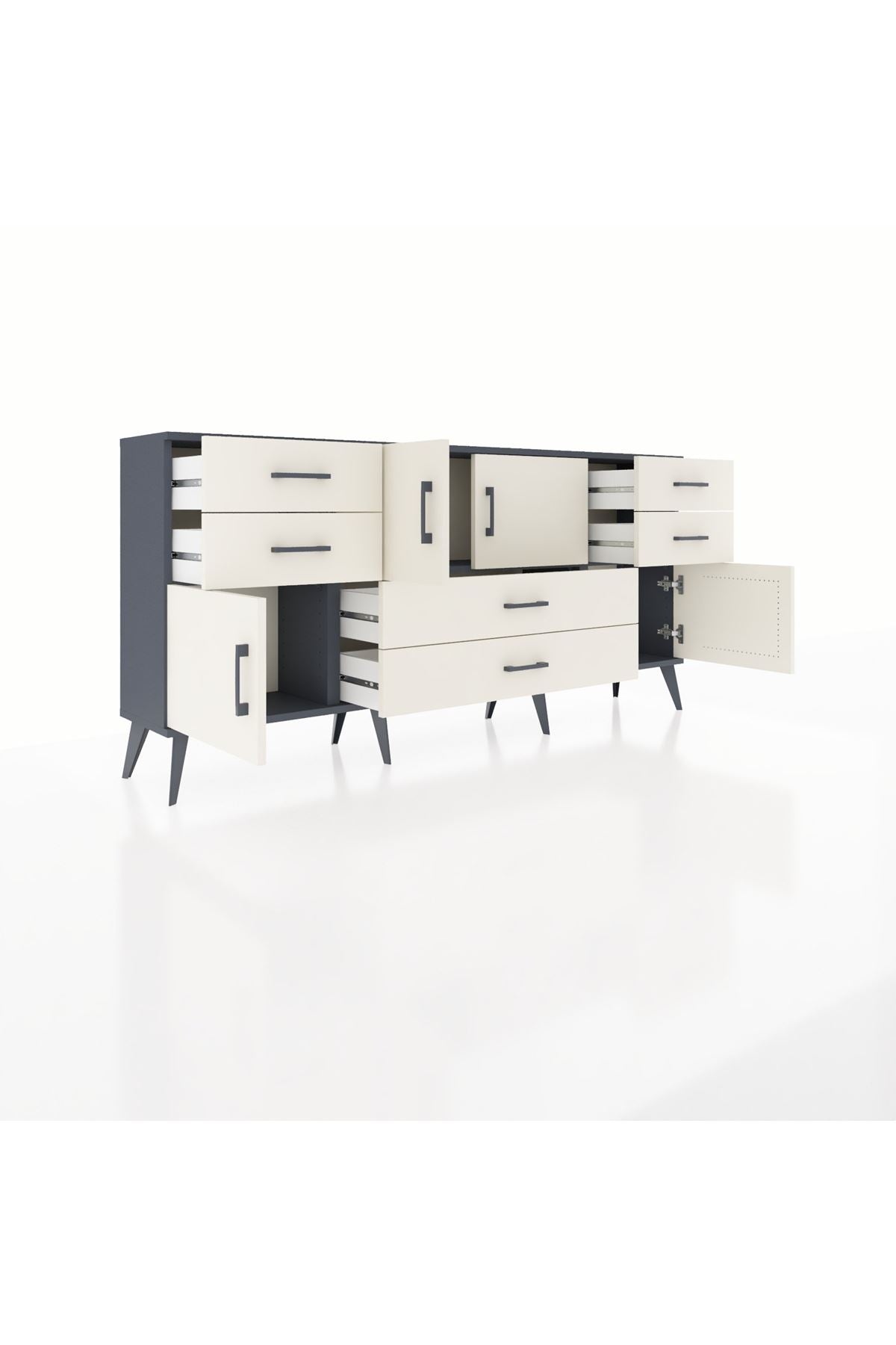 Arges Konsol 3 Raflı 6 Çekmeceli 4 Kapaklı 176x30x83 - S148M006V13A