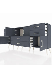 Arges Konsol 3 Raflı 6 Çekmeceli 4 Kapaklı 176x30x83 - S148M006V17A