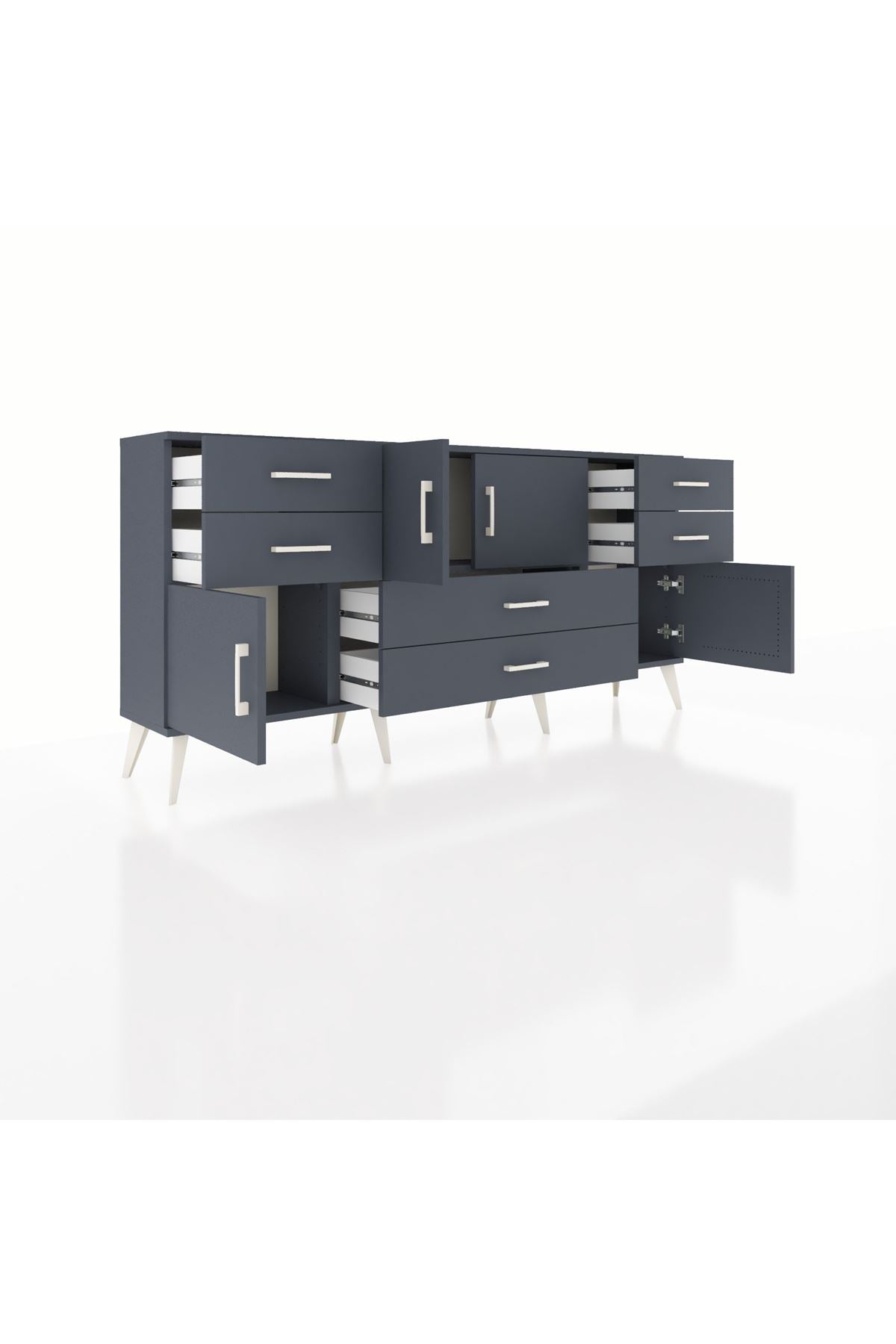 Arges Konsol 3 Raflı 6 Çekmeceli 4 Kapaklı 176x30x83 - S148M006V17A