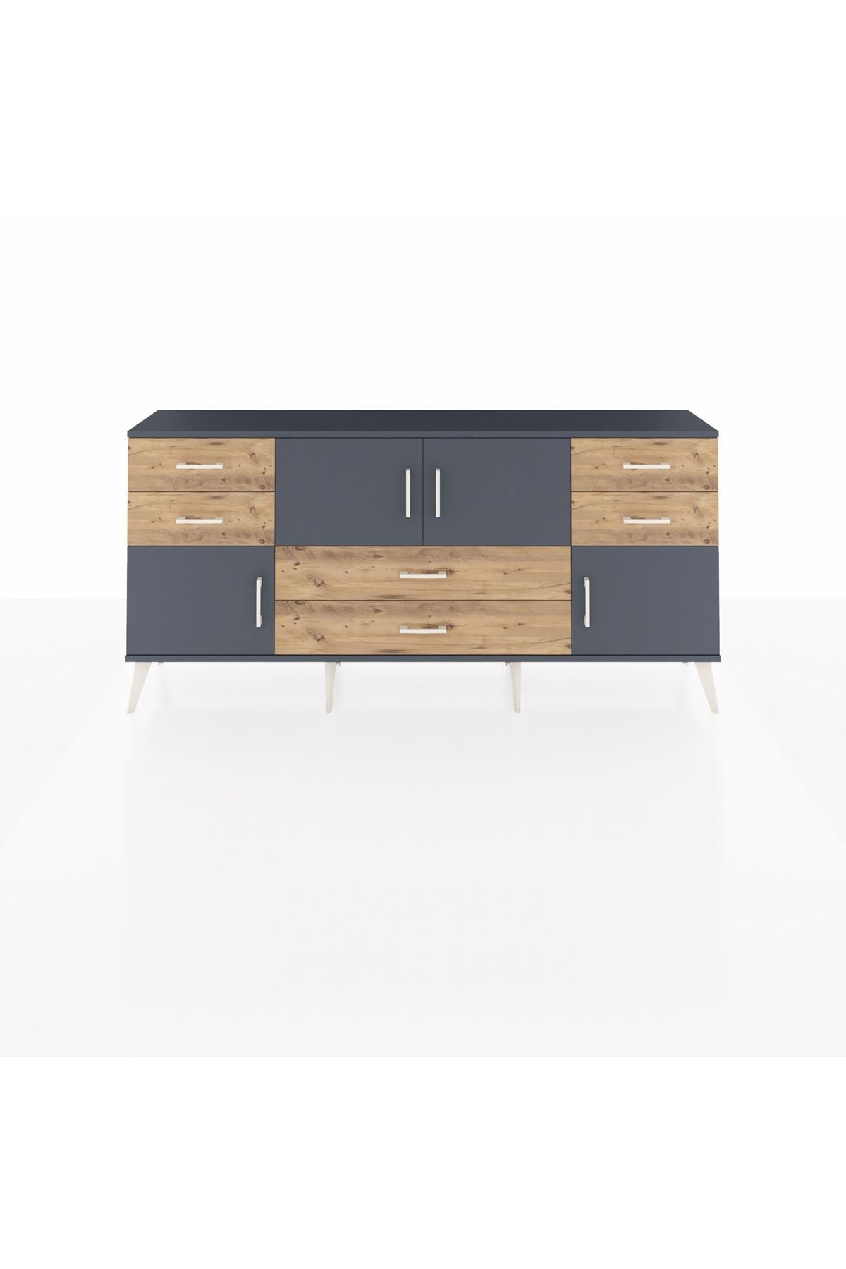 Arges Konsol 3 Raflı 6 Çekmeceli 4 Kapaklı 176x30x83 - S148M006V18A