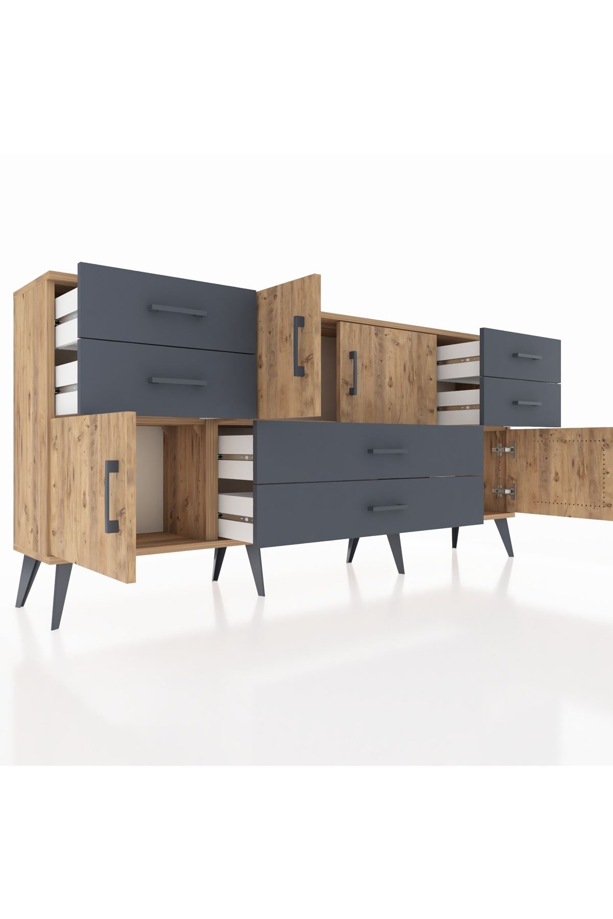 Arges Konsol 3 Raflı 6 Çekmeceli 4 Kapaklı 176x30x83 - S148M006V20A