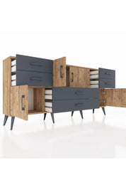 Arges Konsol 3 Raflı 6 Çekmeceli 4 Kapaklı 176x30x83 - S148M006V20A